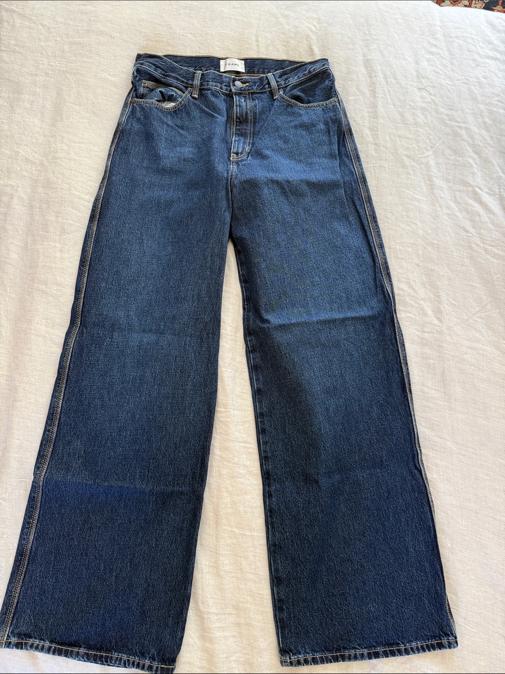 Frame ‘Spencer’ Wide Leg Dark Blue Women’s Jeans